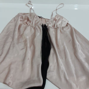 Victoria's Secret peach chemise with black bow